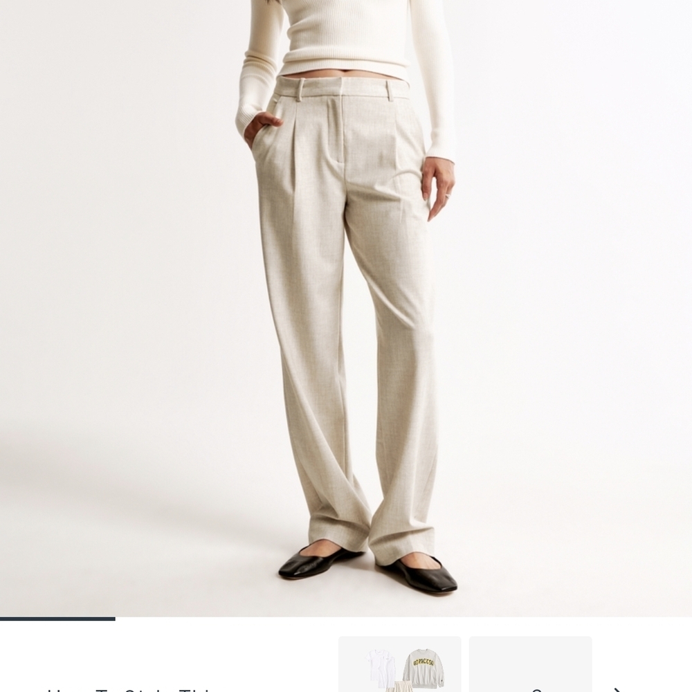 Abercrombie & Fitch Cream Women's Trousers